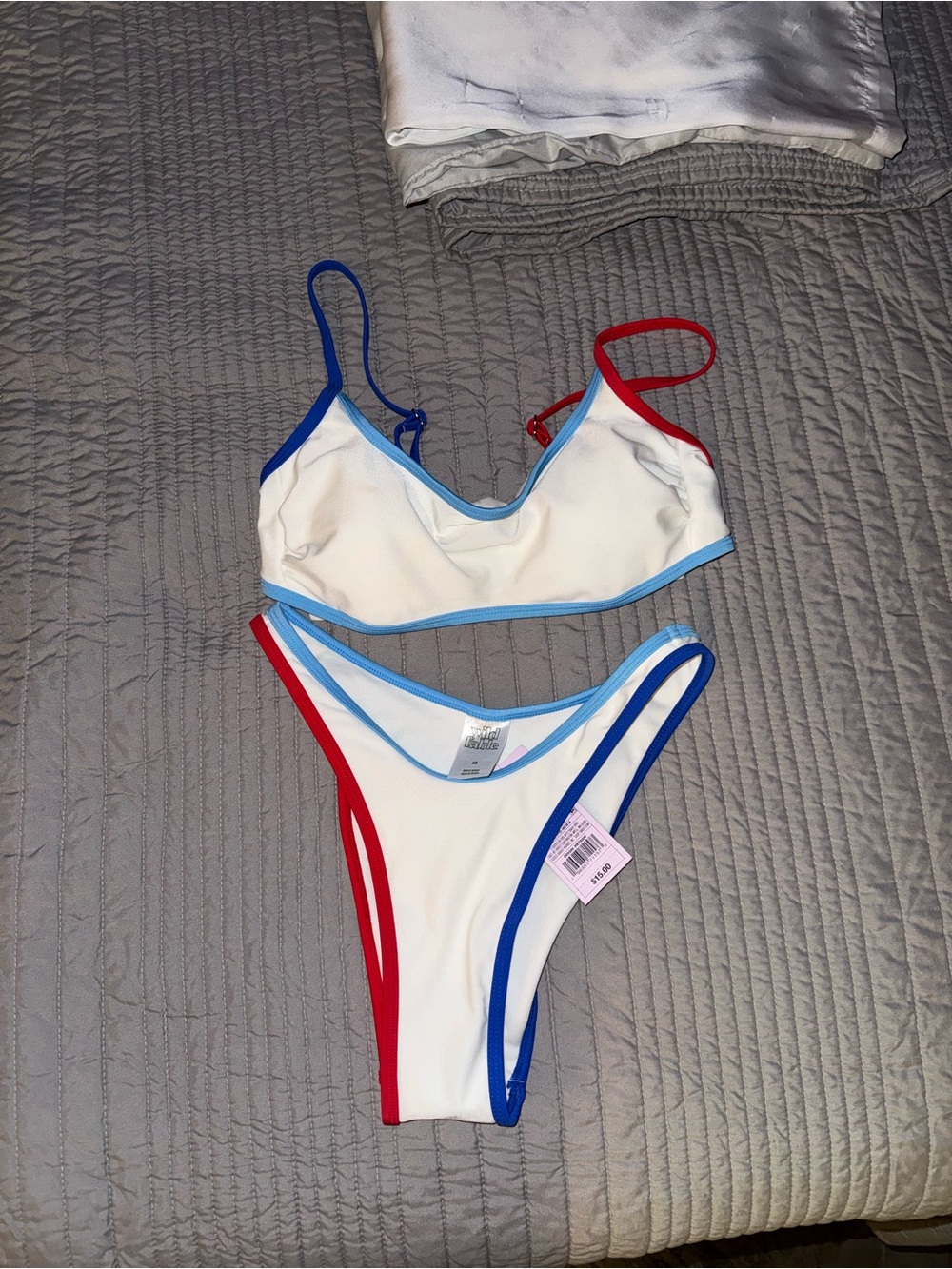 Unworn Bikini red white & blue